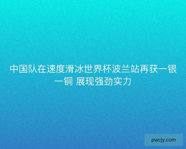 中国队在速度滑冰世界杯波兰站再获一银一铜 展现强劲实力