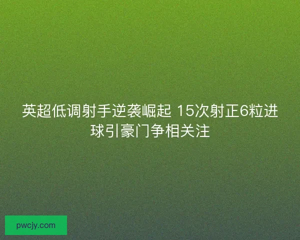 英超低调射手逆袭崛起 15次射正6粒进球引豪门争相关注