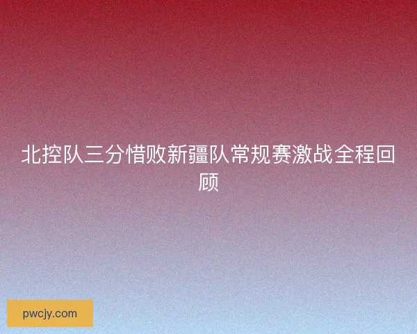 北控队三分惜败新疆队常规赛激战全程回顾